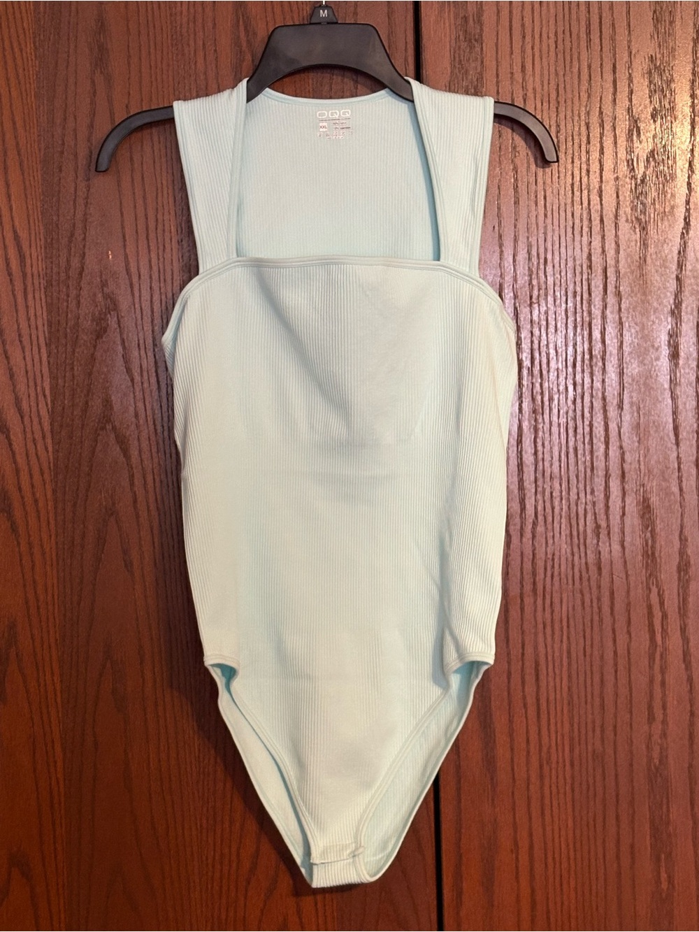 OQQ Ribbed Light Mint Women's Bodysuit - Slim Fit XXL